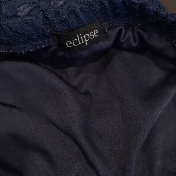 ECLIPSE Strapless Lace Mini Dress Formal Wedding Prom Fit & Flare Sweetheart - Picture 8 of 10